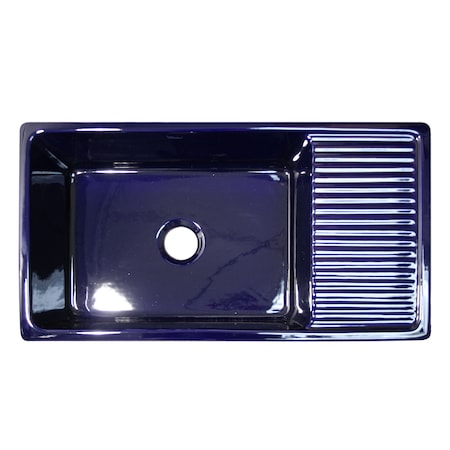 Whitehaus Lrg Rvrsbl Sink W/ Integral Drainboard And 2-1/2 Lip On Both Sides, Blu WHQD540-BLUE
